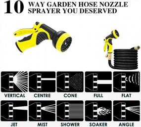 img 2 attached to Garden Hose 100Ft Water Hose,Leakproof Lightweight Hose With 10 Function Nozzle,3-Layers Latex,3/4 Inch Solid Brass Fittings,No Kink 100 Foot Water Hose, Flexible Garden Hoses Watering And Washing