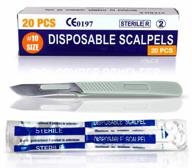 medhelp disposable scalpel 10 - упаковка из 20 лезвий dermablade из высокоуглеродистой стали с пластиковой ручкой для точного дермапланирования - индивидуальная упаковка для стерильного использования логотип