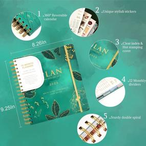 img 1 attached to 2023 CAGIE Women'S Weekly And Monthly Planner - Waterproof Hardcover Agenda With Printed Cover And Green Spiral Binding, Jan-Dec With Tabs And Stickers Included