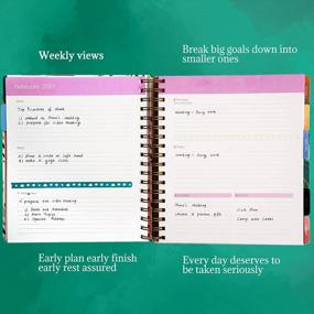 img 2 attached to 2023 CAGIE Women'S Weekly And Monthly Planner - Waterproof Hardcover Agenda With Printed Cover And Green Spiral Binding, Jan-Dec With Tabs And Stickers Included