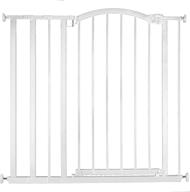 🚪 ozzy & kazoo extra tall deluxe walk-through arch dog gate, white metal dog gate for doorways and stairways, fits openings 28.75-39.75” wide, 36” tall логотип
