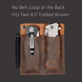 img 1 attached to Chestnut Leather EDC Sheath Pocket Organizer For 4.5" Knife, Flashlight, Pen Loop & More.