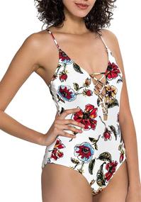 img 3 attached to COCOPEAR Printed Swimsuit Monokini Swimwear Women's Clothing for Swimsuits & Cover Ups