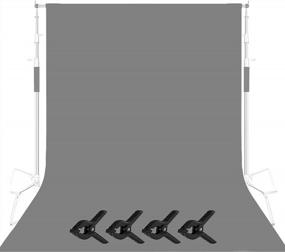 img 4 attached to 6.5X10Ft Selens Grey Muslin Backdrop With 4 Clamp Set For Professional Photo Studio, Video Production, Exhibitions, Fashion & Product Photography