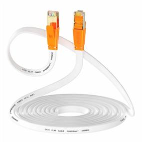 img 4 attached to Cat 8 Ethernet Cable 6 Ft,High Speed Flat Internet Network LAN Cable,Faster Than Cat7/Cat6/Cat5 Network,Durable Patch Cord With Gold Plated RJ45 Connector For Xbox,PS4,Router, Modem,Gaming,Hub-White