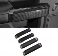 ford f-150 abs carbon fiber inner door handle cover trim 2015-2020 (4pcs) - keptrim logo