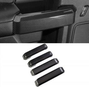 img 2 attached to Ford F-150 ABS Накладка на внутреннюю дверную ручку из углеродного волокна 2015-2020 (4 шт.) - Keptrim