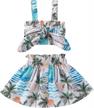 stylish summer outfit for toddler girls: ruffle strap top & boho floral skirt two piece set logo