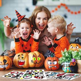 img 3 attached to Spooky Fun For Kids: 48 Pack Halloween Pumpkin Stickers For Adorable Decorations
