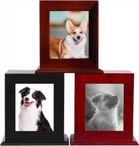 img 3 attached to Pet Memorial Urn With Photo Frame And Keepsake Box - Ideal For Cats And Dogs - Burly Wood Cremation Urn With Acrylic Glass Photo Protector For Pet Lovers - Funeral Casket Supplies