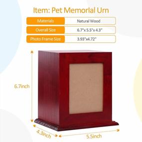 img 2 attached to Pet Memorial Urn With Photo Frame And Keepsake Box - Ideal For Cats And Dogs - Burly Wood Cremation Urn With Acrylic Glass Photo Protector For Pet Lovers - Funeral Casket Supplies