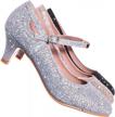 aquapillar rhinestone glitter pump - women's mary jane evening dress heel logo