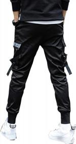 img 1 attached to Сочетание стиля и комфорта: мужские спортивные штаны ONTTNO с эластичной резинкой на талии
