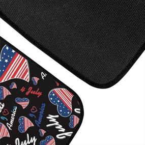 img 2 attached to FOR U DESIGNS Truck Floor Mats - 4Th Of July American USA Flag Print Floor Mats For Cars All Weather Rubber Backing Anti-Slip Automotive Floor Mats For Women &Amp