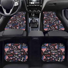 img 3 attached to FOR U DESIGNS Truck Floor Mats - 4Th Of July American USA Flag Print Floor Mats For Cars All Weather Rubber Backing Anti-Slip Automotive Floor Mats For Women &Amp