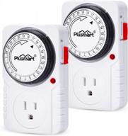 plusmart 24hr mechanical timer plug outlet - etl listed, 2-pack for lights & fans logo