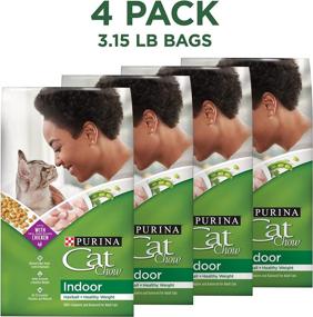 img 3 attached to 🐱 Purina Cat Chow Indoor Hairball + Healthy Weight Dry Cat Food - Set of (4) 3.15 lb. Bags