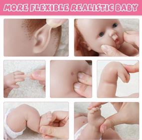 img 1 attached to IVITA 12In Full Silicone Baby Doll With Hair - Soft Realistic Reborn Boy Doll