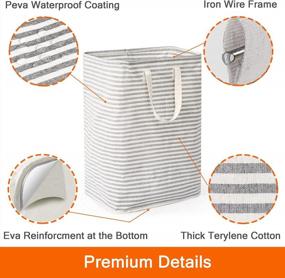img 1 attached to Large Grey Foldable Laundry Hamper With Long Handles - 72L Storage For Clothes, Toys And More