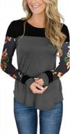 casual color block women's tops with long sleeves - sizes s to xxl by tobrief logo