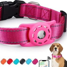 img 4 attached to 🐶 KONITY Reflective AirTag Dog Collar: Secure and Stylish Apple AirTag Compatible Pet Collar for Dogs - Choose from Small, Medium, or Large Sizes