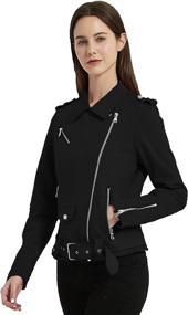 img 3 attached to 🧥 Women's Leather Jacket with Pockets - Bellivera Clothing for Coats, Jackets & Vests