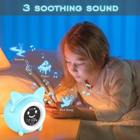 img 1 attached to USAOSHOP Kids Alarm Clock For Kids, Toddlers Alarm Clock Sleep Training Clock With Night Light, Sound Machine, Nap Timer, Snooze, Indoor Temperature, Digital Wake Up Clock For Boys Girls Bedroom
