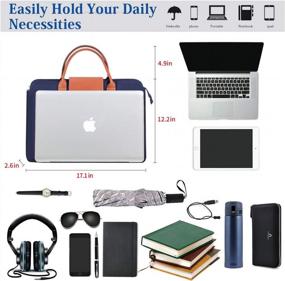 img 1 attached to 🎒 Kamlui 15.6 Inch Laptop Bag for Women, Waterproof Canvas Computer Shoulder Messenger Sleeve Case for Macbook Pro Air HP Dell (Blue)