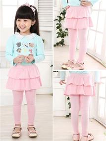 img 2 attached to 👗 Girls' Clothing: Face Dream Footless Leggings Pantskirt, Enhance Style with Leggings