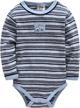 adorable blue striped baby bodysuit for boys - 100% cotton, long sleeves, ages 3-24 months logo