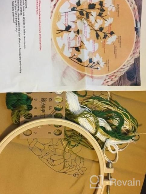 img 1 attached to Embroidery Starter Kit For Beginners: Cross Stitch, Floral Pattern Clothes, Embroidery Hoops & More! review by Erika Martinez