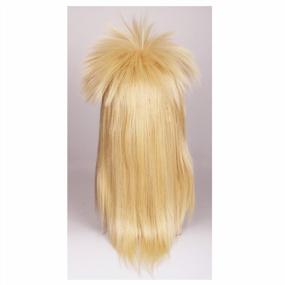 img 2 attached to Мужской парик в стиле рокер 80-х, блонд, длинный прямой парик ColorGround