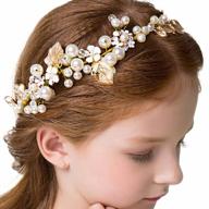 handmade gold pearl & crystal headband - perfect for bridal hair accessories, wedding prom communion photography! logo