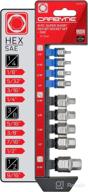 🔧 ultimate precision and durability: carbyne super short hex bit socket set - 9 piece - sae, 1/8" to 9/16", s-2 steel логотип