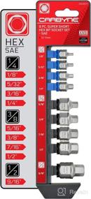 img 4 attached to 🔧 Ultimate Precision and Durability: CARBYNE Super Short Hex Bit Socket Set - 9 Piece - SAE, 1/8" to 9/16", S-2 Steel