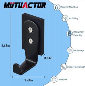 img 3 attached to MUTUACTOR 2Packs Heavy Duty Magnetic Hooks For Wreaths And More: Rubber Coated Rectangle Magnets For Metal Doors, Fridge, Kitchen, And Grill Hanging