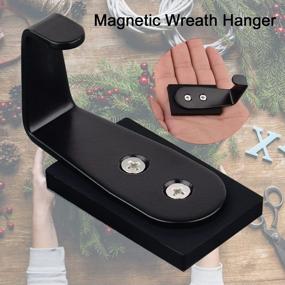 img 2 attached to MUTUACTOR 2Packs Heavy Duty Magnetic Hooks For Wreaths And More: Rubber Coated Rectangle Magnets For Metal Doors, Fridge, Kitchen, And Grill Hanging