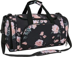 img 4 attached to MOSISO Peony Gym Bag With Shoe Compartment For Sports And Fitness