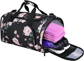 img 3 attached to MOSISO Peony Gym Bag With Shoe Compartment For Sports And Fitness
