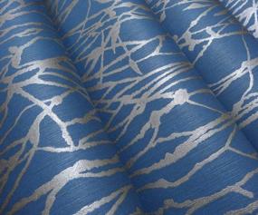 img 1 attached to QIHANG Modern Minimalist Curve Striped Wallpaper Tree Patterns Non-Woven Roll Blue&Gray 0.53M X 10M 5.3㎡ 57 Sq.Ft