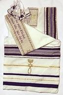 🕍 messianic tallits prayer shawl – 72x22 inch purple covenant tallit with hebrew wording from israel logo