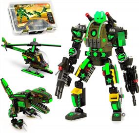 img 4 attached to 245 шт., армейский робот-динозавр Robotryx, строительная игрушка - идеальный подарок на день рождения для мальчиков 7-11 лет!