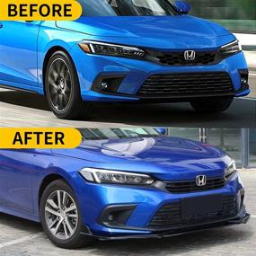 img 3 attached to 2022 Honda Civic Sedan Glossy Black A Front Bumper Lip Splitter Trim Protection Spoiler by Maxzina Fit - Enhance Your 2022 Civic Sedan with Stylish Accessories