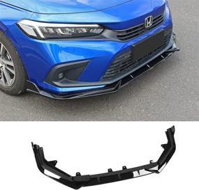 img 4 attached to 2022 Honda Civic Sedan Glossy Black A Front Bumper Lip Splitter Trim Protection Spoiler by Maxzina Fit - Enhance Your 2022 Civic Sedan with Stylish Accessories