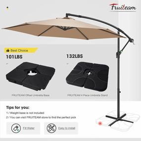 img 2 attached to 10FT Patio Offset Umbrella - Large Hanging Market Umbrella With Crank, Cross Bar & UV Protection For Backyard/Garden