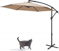 10ft patio offset umbrella - large hanging market umbrella with crank, cross bar & uv protection for backyard/garden логотип