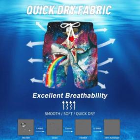 img 2 attached to Men'S 3D Swim Trunks: Quick Dry, Summer Boardshorts With Elastic Waist And Pocket Drawstring