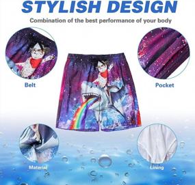 img 1 attached to Men'S 3D Swim Trunks: Quick Dry, Summer Boardshorts With Elastic Waist And Pocket Drawstring