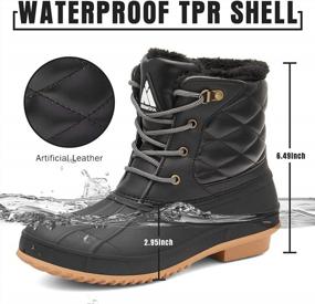 img 3 attached to Ultimate Warmth and Protection: Women's Mid Calf Insulated Duck Snow Boots - Waterproof, Non-Slip, Cold Weather Winter Shoes