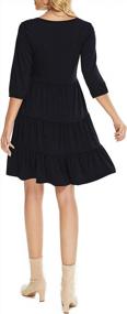 img 3 attached to Elegant Women'S V Neck 3/4 Sleeve Tiered Ruffled Babydoll Dress For Fall Weddings & Casual Events